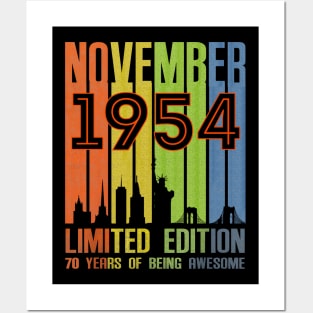 November 1954 70 Years Of Being Awesome Limited Edition Posters and Art